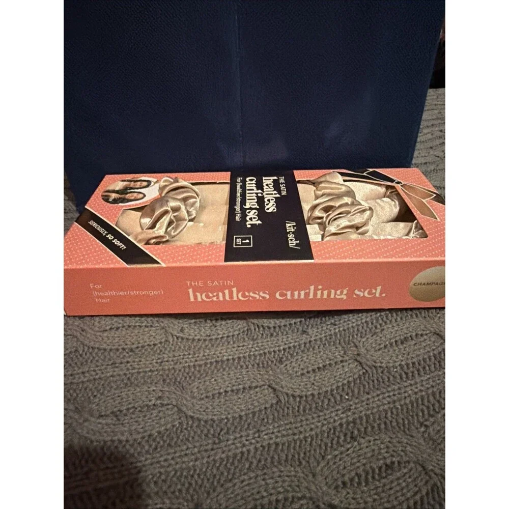 Kitsch The Satin Heatless Curling Set Heatless Curling Rod Champagne New NIB
